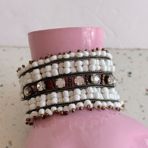 Boho Western Beaded Crystal Cuff Bracelet - Picture 5 of 14